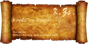 Kovács Zseni névjegykártya