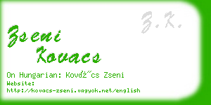 zseni kovacs business card